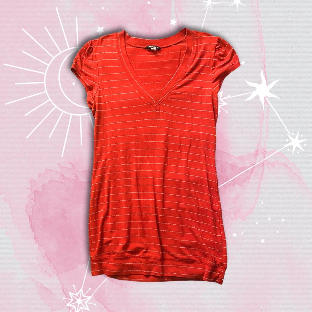 Silver striped red T-shirt